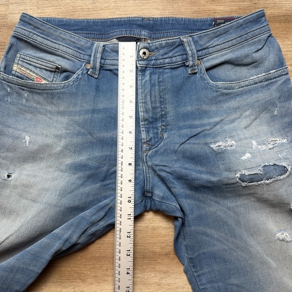 Diesel Denim Sweatpants Men 32x32 Blue Thavar-NE Slim Skinny Patch Designer - Picture 11 of 14